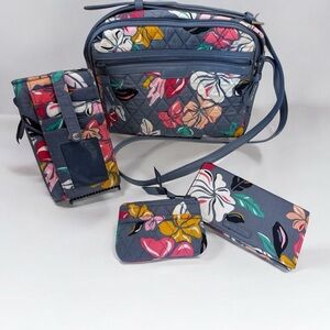 Vera Bradley Floral Crossbody Bag Set - Grey and Multicolor